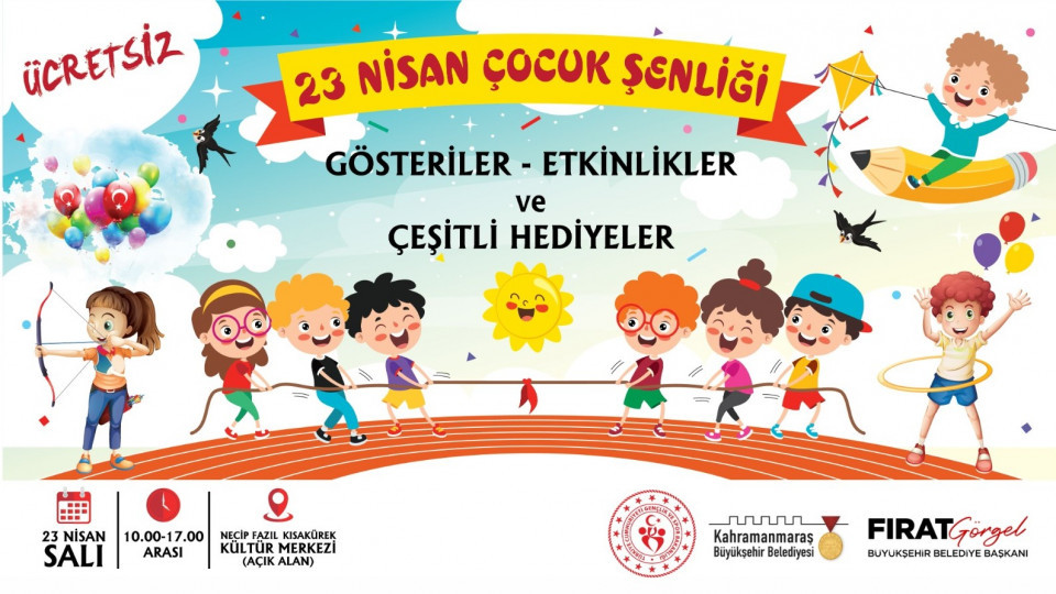 Büyükşehir Belediyesi, 23 Nisan Ulusal Egemenlik ve Çocuk Bayramı’nda miniklere yönelik şenlik düzenleyecek. 